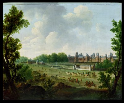 A View of the Royal Palace of Fontainebleau by Hendrik Frans de Cort